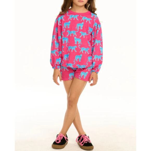 Chaser Girls Pink Leopard Drew Top And Short Set Size 2 - Picture 12 of 12